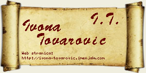 Ivona Tovarović vizit kartica